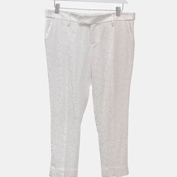 Smythe Cream Tonal Leopard Pattern Trousers - Picture 2 of 8